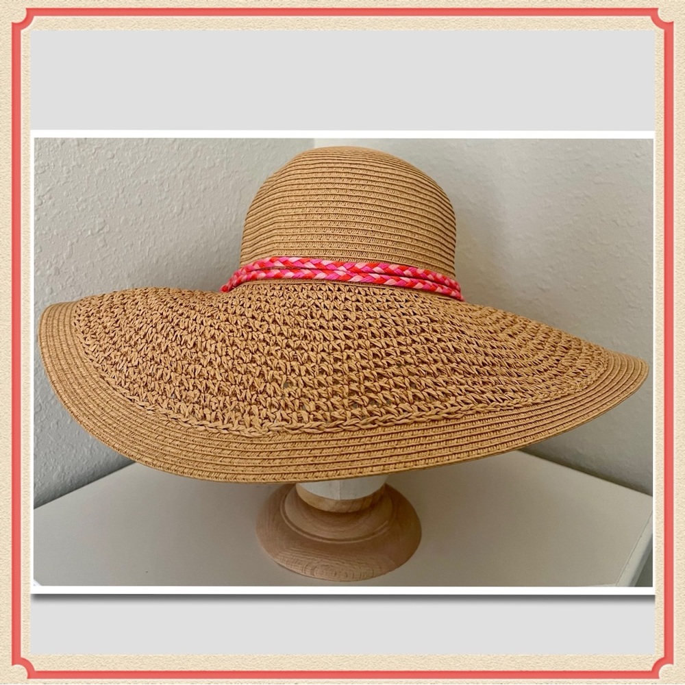 NWT J CREW WIDE BRIM STRAW HAT SZ M-L